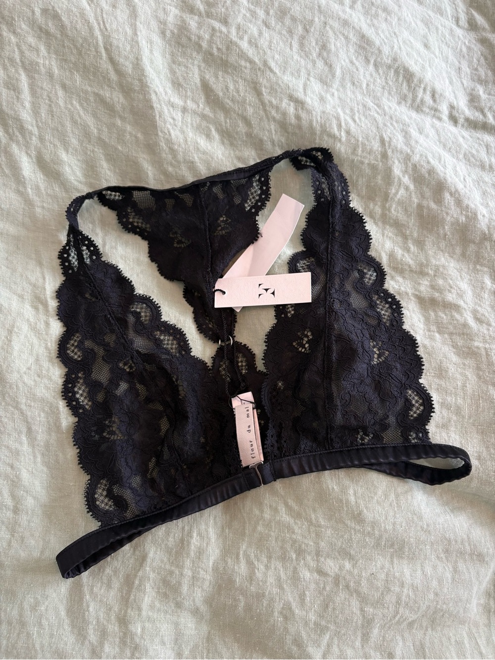 Fleur du Mal Black Lace Bralette